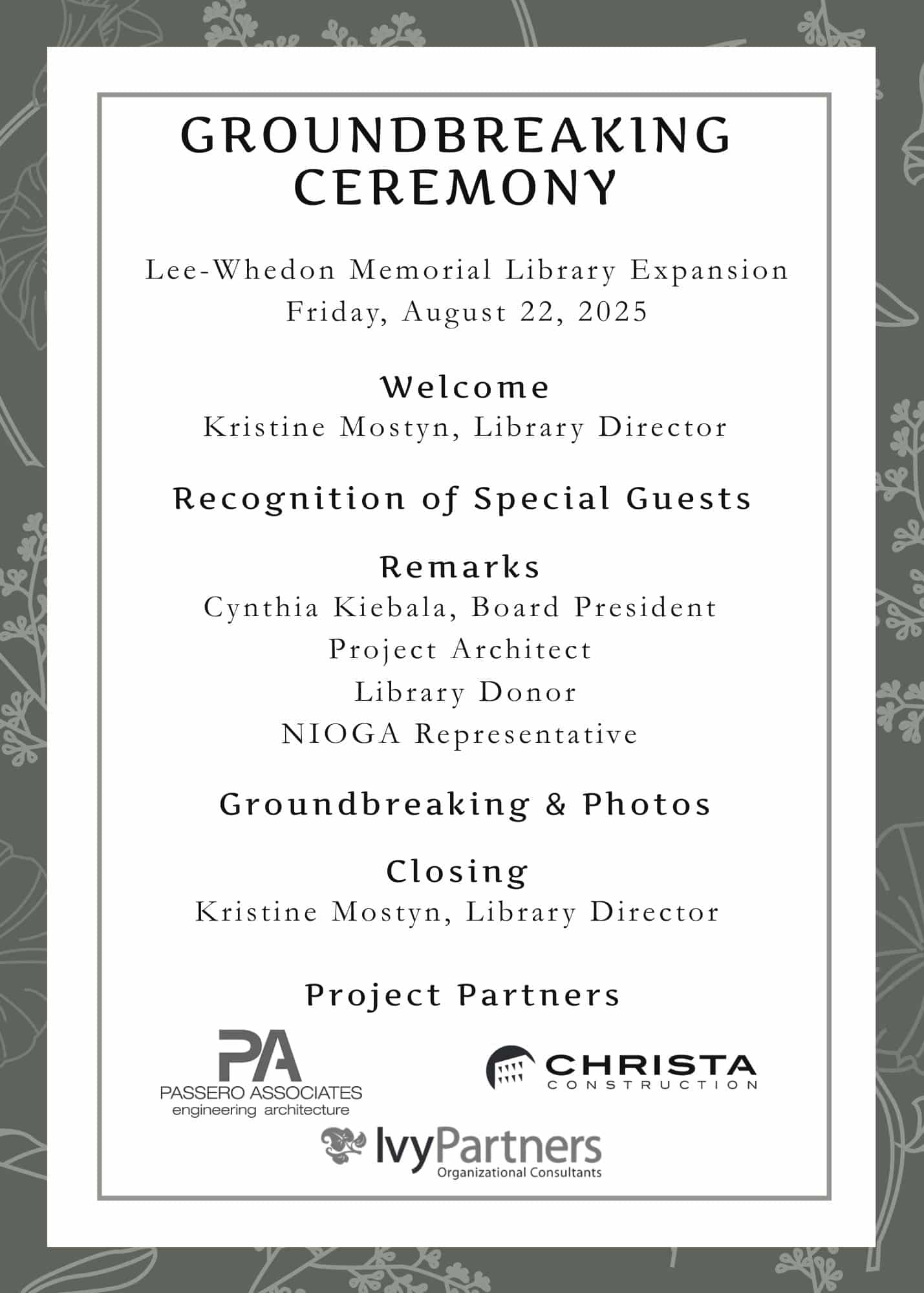 Agenda Groundbreaking Ceremony (1)